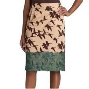 Leifsdottir Anthropologie Duck Geese Pencil Skirt Sz 2